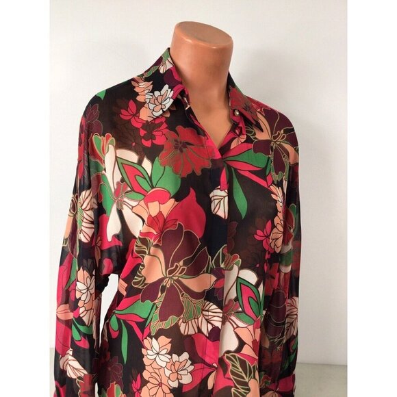 Zara Floral Blouse Womens Small New $49 - Picture 4 of 8